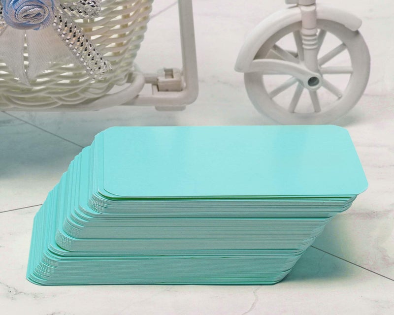 Penta Angel 100 Pcs Mini Paper Blank Gift Notes Cards DIY Craft Small Word Business Message Cards (Light Blue) - Image 3